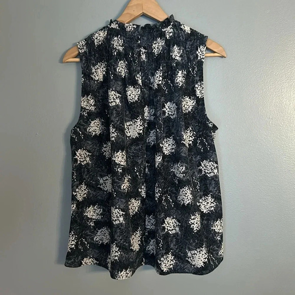 Joie Limited Edition Womens Baltic Print Sleeveless Top, L, Blouse, Gray, Blue - Picture 6 of 10